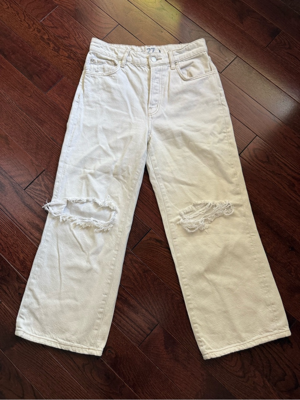 Free People We The Free Cream Denim Jeans Women’s Size 27